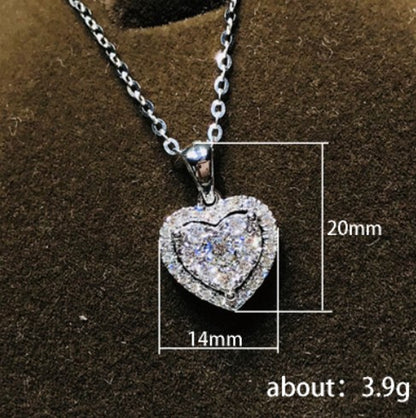 Light Luxury Minority Metal Heart-Shaped Zircon Necklace