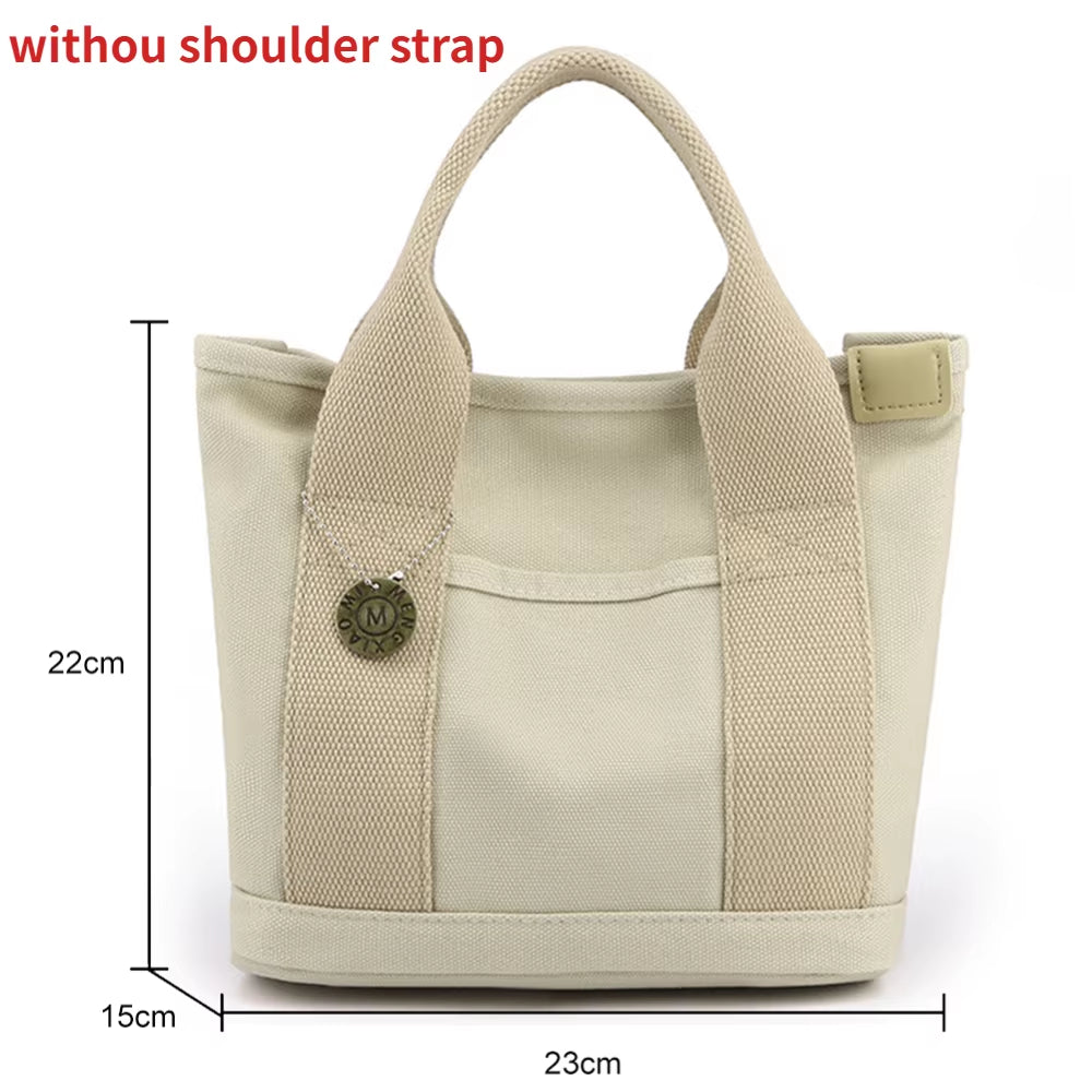 Canvas Bags for Women Handbags Shoulder Bags Solid Color Totes Shopper Bags Top-Handle Bags Casual Female Small Crossbody Bags