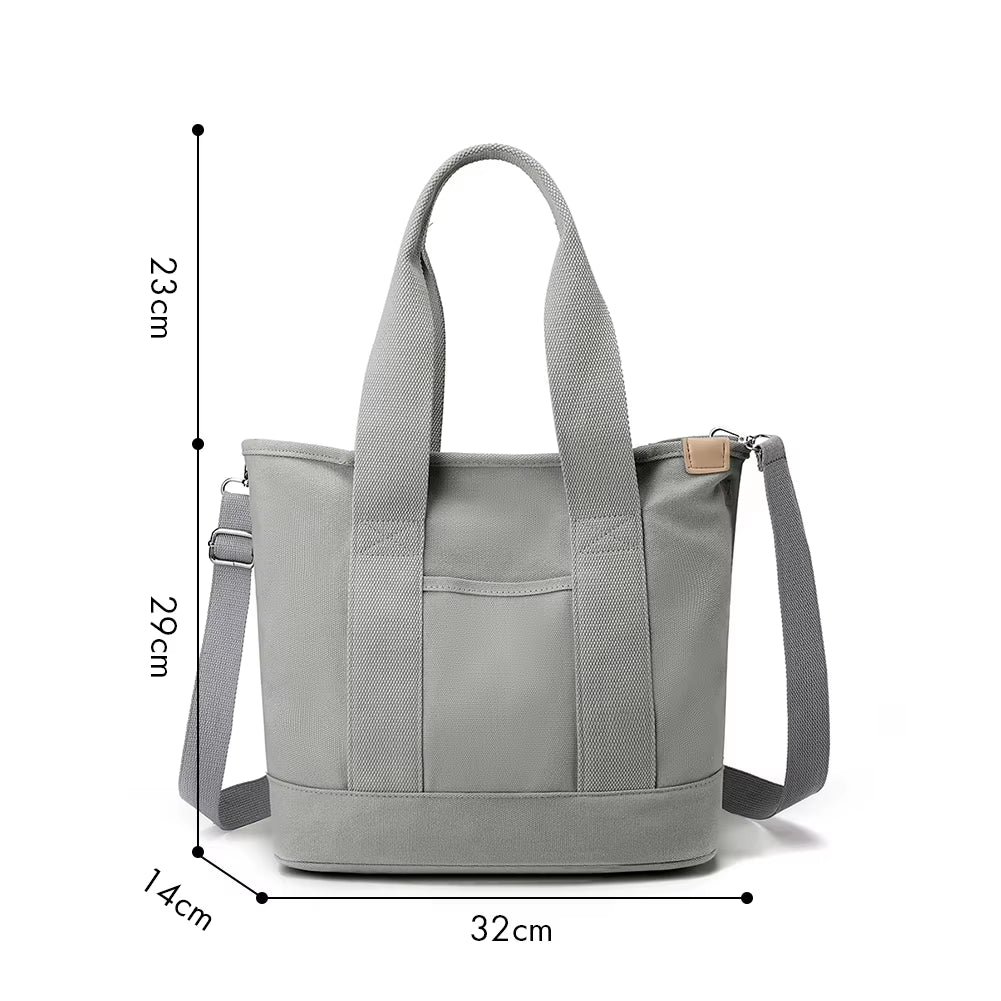 Canvas Bags for Women Handbags Shoulder Bags Solid Color Totes Shopper Bags Top-Handle Bags Casual Female Small Crossbody Bags