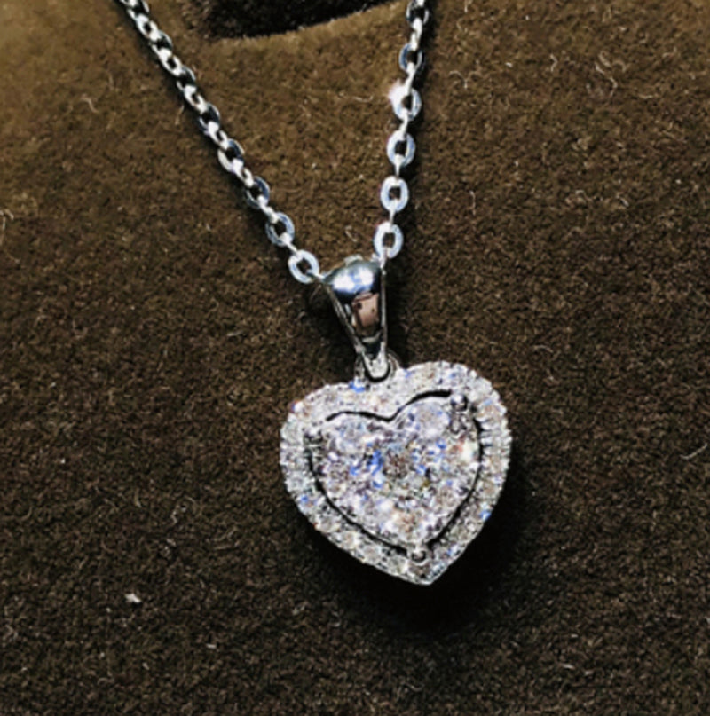 Light Luxury Minority Metal Heart-Shaped Zircon Necklace