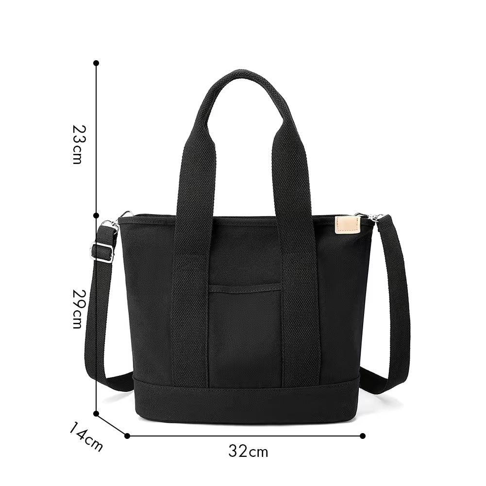 Canvas Bags for Women Handbags Shoulder Bags Solid Color Totes Shopper Bags Top-Handle Bags Casual Female Small Crossbody Bags