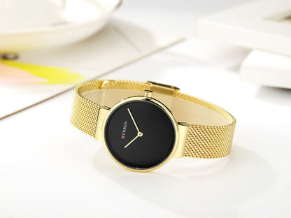 Fashion New Water Quartz Watch Women'S Mesh Belt Casual Business Pointer Watch