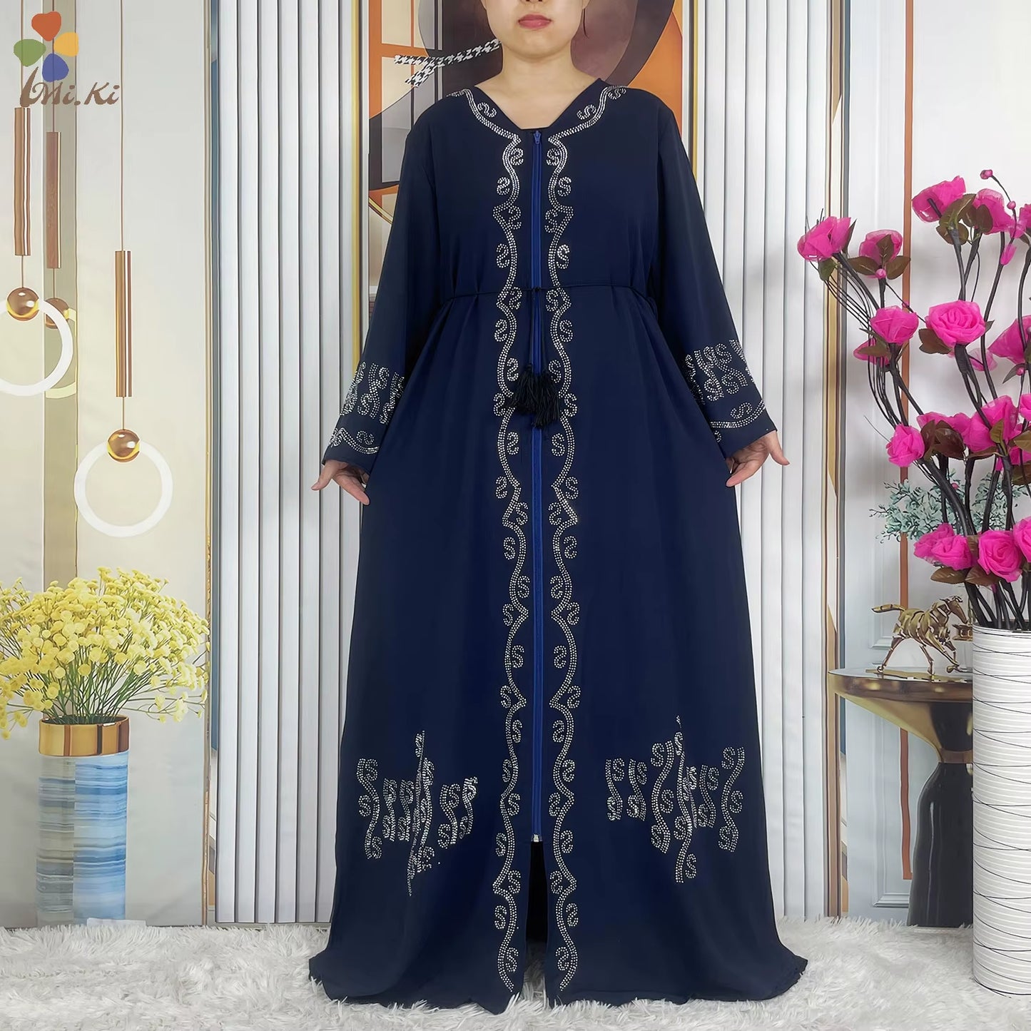 New Ramadan Muslim Dubai Abaya Long Sleeve Chiffon Loose Dashiki Muslim Cardigan Open Abayas African Women Clothing