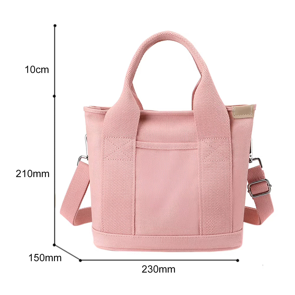 Canvas Bags for Women Handbags Shoulder Bags Solid Color Totes Shopper Bags Top-Handle Bags Casual Female Small Crossbody Bags