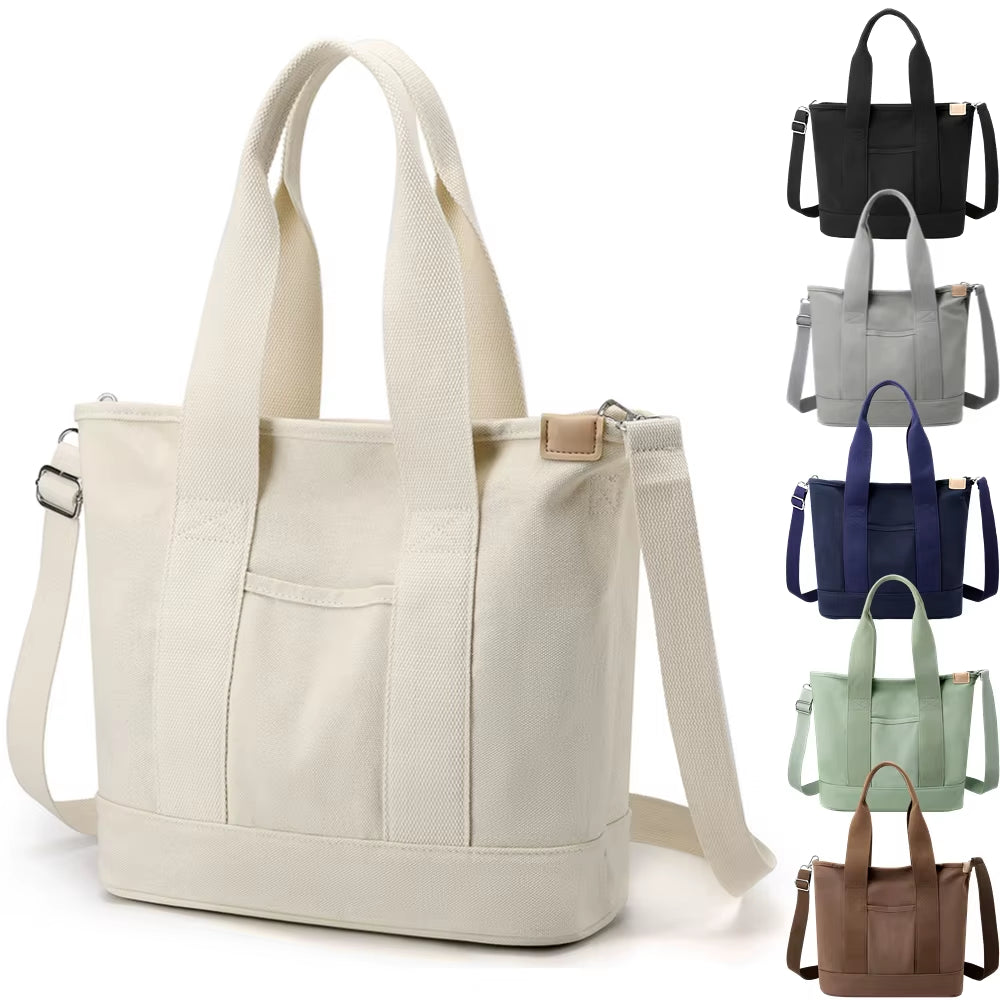 Canvas Bags for Women Handbags Shoulder Bags Solid Color Totes Shopper Bags Top-Handle Bags Casual Female Small Crossbody Bags