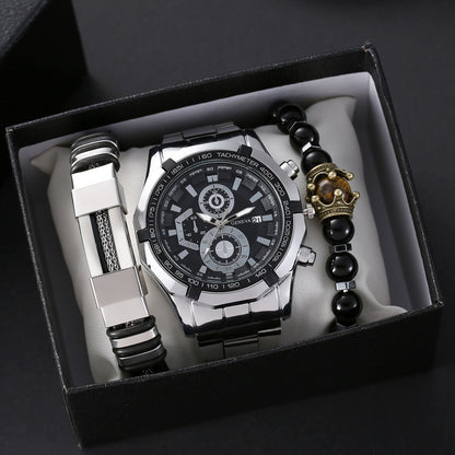 Men'S Super Running Racing Steel Belt Sports Suit Quartz Watch