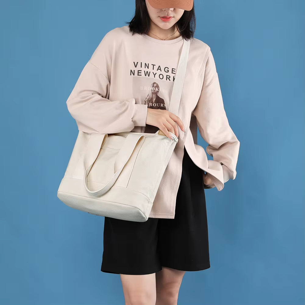 Canvas Bags for Women Handbags Shoulder Bags Solid Color Totes Shopper Bags Top-Handle Bags Casual Female Small Crossbody Bags