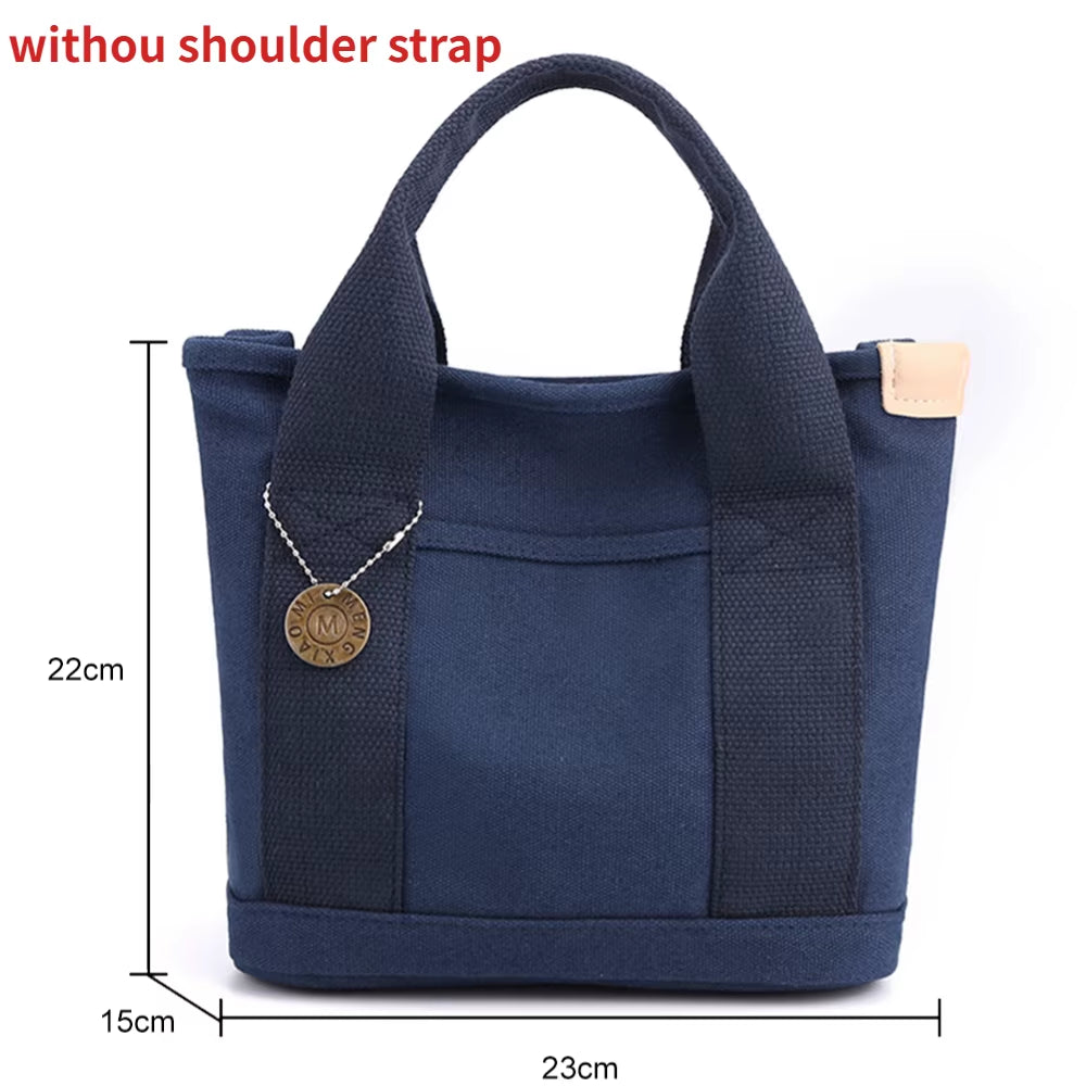 Canvas Bags for Women Handbags Shoulder Bags Solid Color Totes Shopper Bags Top-Handle Bags Casual Female Small Crossbody Bags