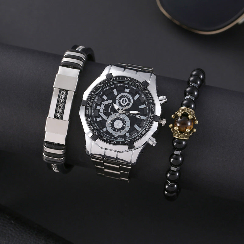 Men'S Super Running Racing Steel Belt Sports Suit Quartz Watch