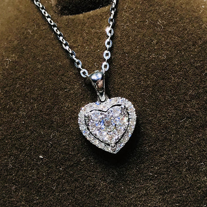 Light Luxury Minority Metal Heart-Shaped Zircon Necklace