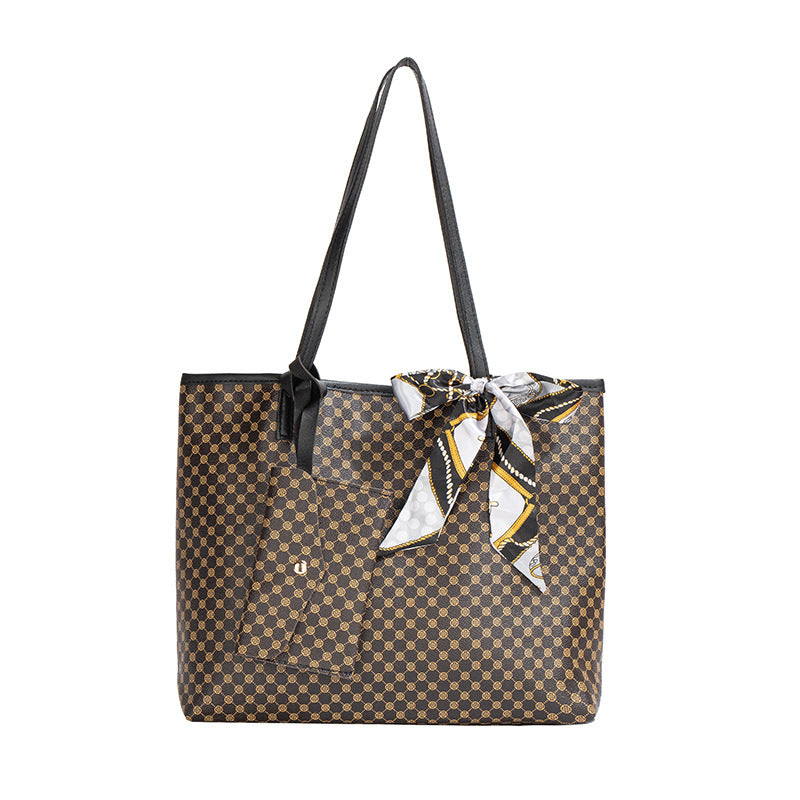 Tote Bag Large Capacity Women'S Diamond Plaid Portable