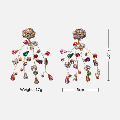 Earrings Colorful Diamond Earrings Colorful Crystal Earrings