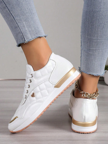 Comfortable Women'S Sneakers with Thick Soles and Lace-Up Design for Active Lifestyle