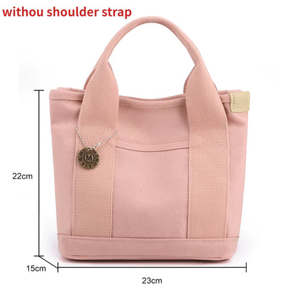 Canvas Bags for Women Handbags Shoulder Bags Solid Color Totes Shopper Bags Top-Handle Bags Casual Female Small Crossbody Bags