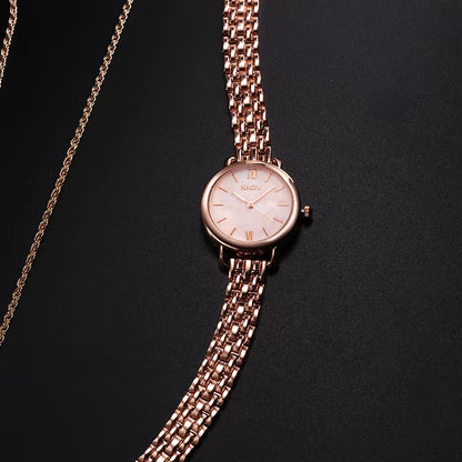 Fashion Rose Gold Woman Watch Luxury Stainless Steel Ladies Watches Small Dial Elegant Female Quartz Bracelet Wristwatch Reloj