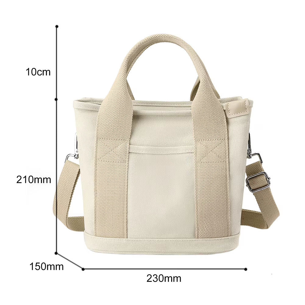 Canvas Bags for Women Handbags Shoulder Bags Solid Color Totes Shopper Bags Top-Handle Bags Casual Female Small Crossbody Bags