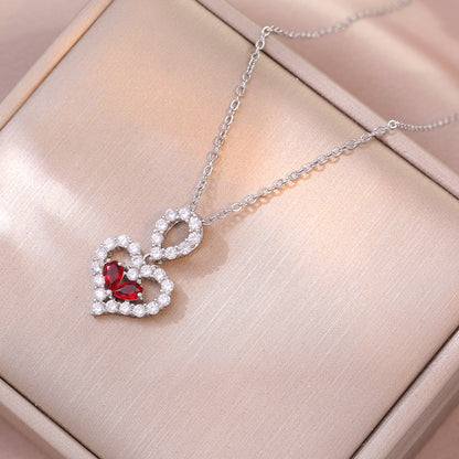 Exquisite Luxury Rhinestone Crystal Heart Pendants Necklaces for Women Party Jewelry Gifts Fashion Jewelry